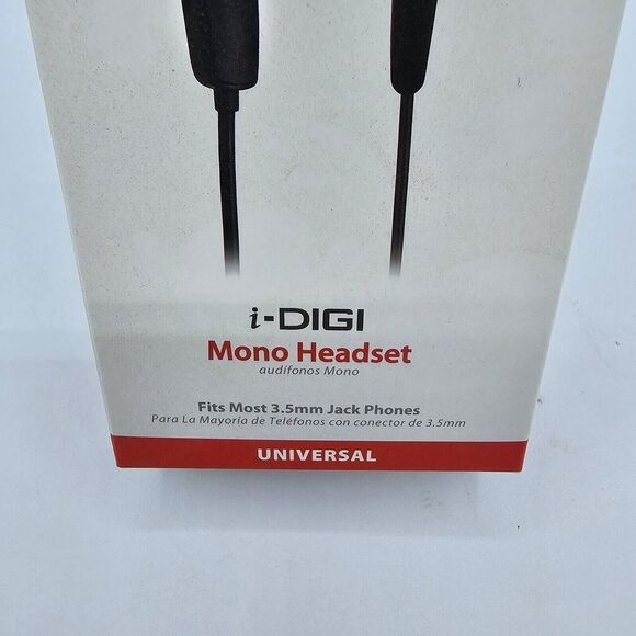 NEW Verizon i-DIGI Mono Headset, Universal (3.5mm AUX)  Black, Brand New In Box - Picture 2 of 6